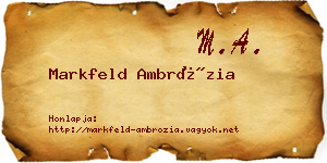 Markfeld Ambrózia névjegykártya